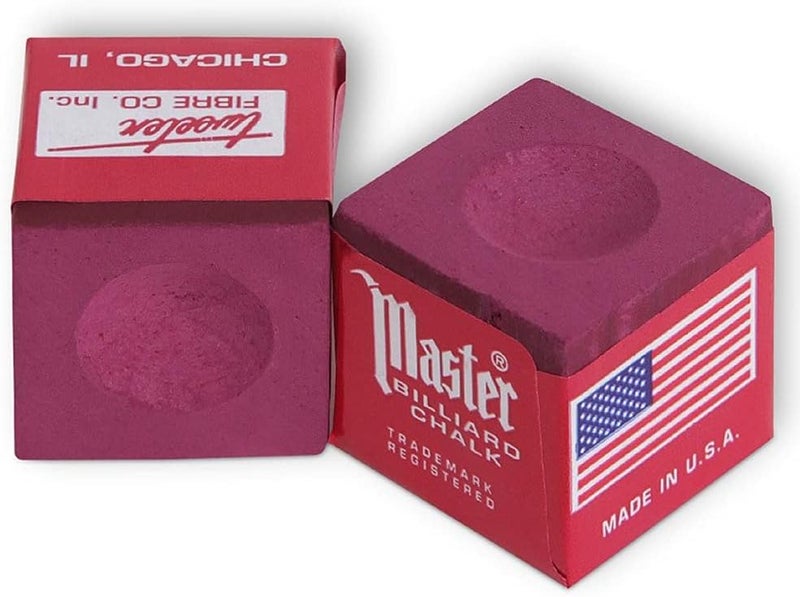 Master Chalk Master Billiard Pool Cue Chalk Premium Quality - 1 Dozen - Made in The USA + 2 pcs of Quality Billiard Pool Table Spots by Tweeten Fibre Co. - Image 2